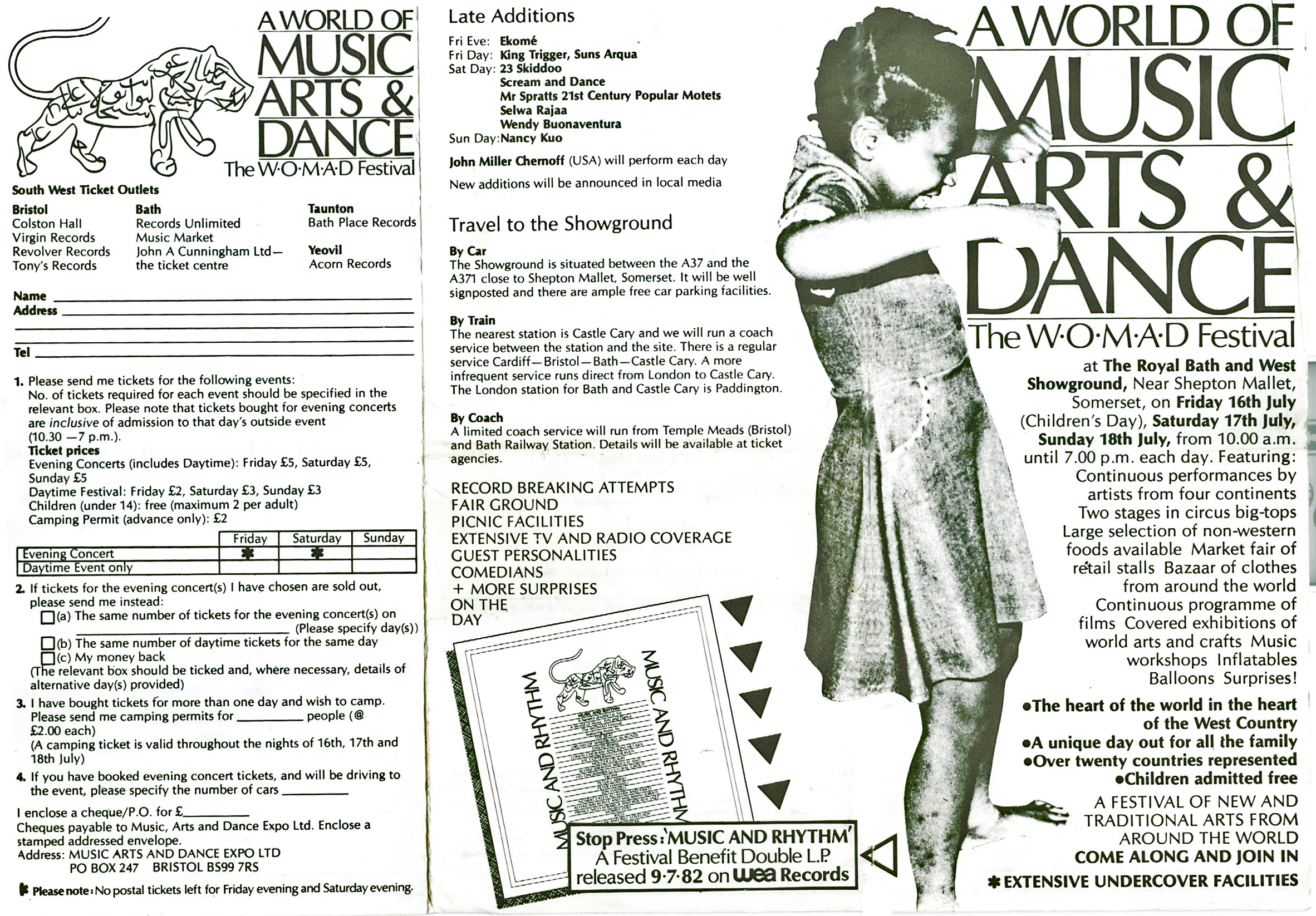 W.O.M.A.D progrmmet Shepton Mallet 1982
