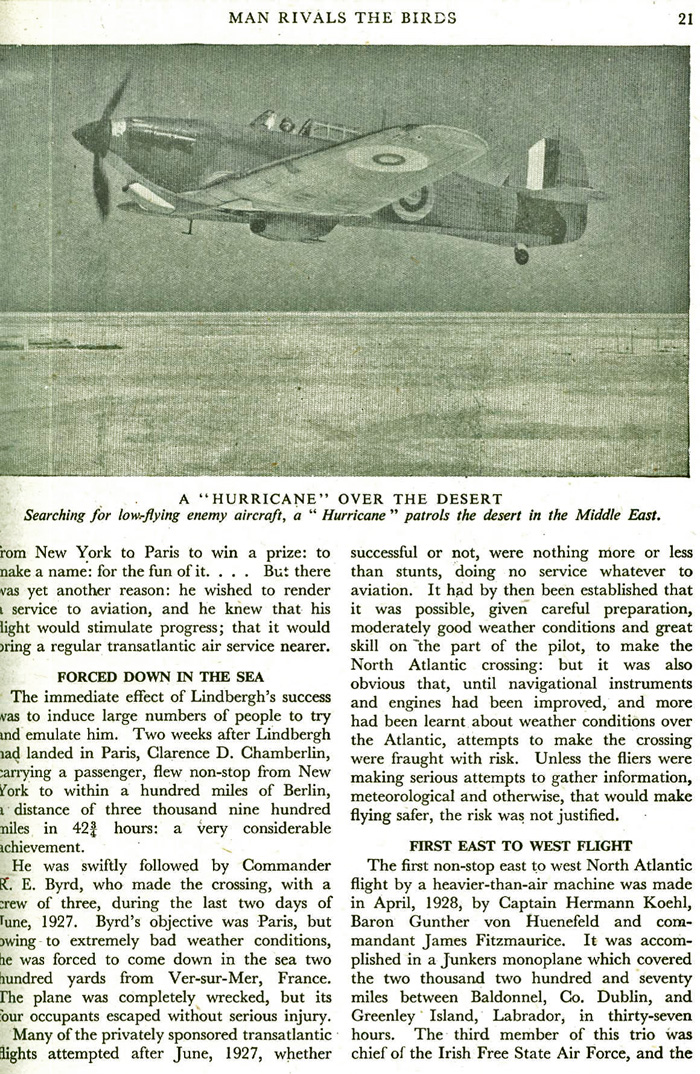 Hurricane over desert - late 1930s