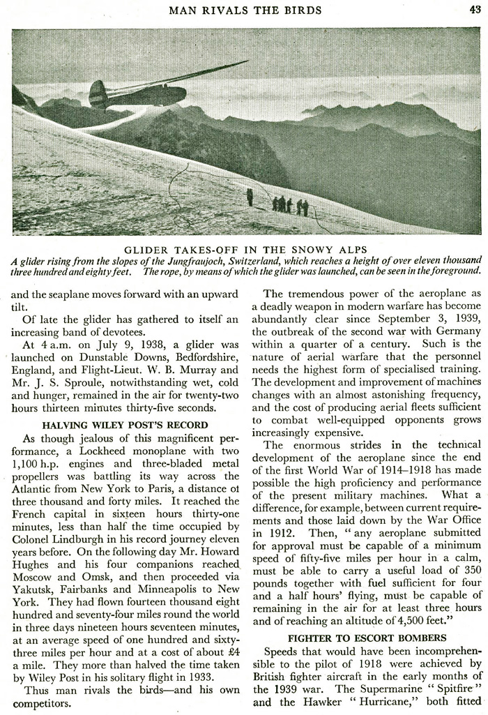 Glider in the Alps 1930s