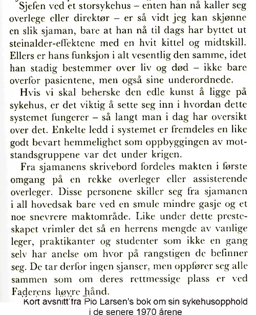 Pio Larsen om sykehus opphold in 70årene