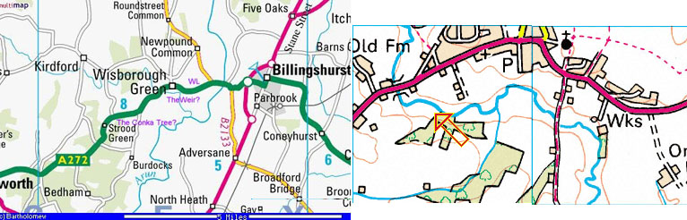 Shaun's map seeking to locate bathing place