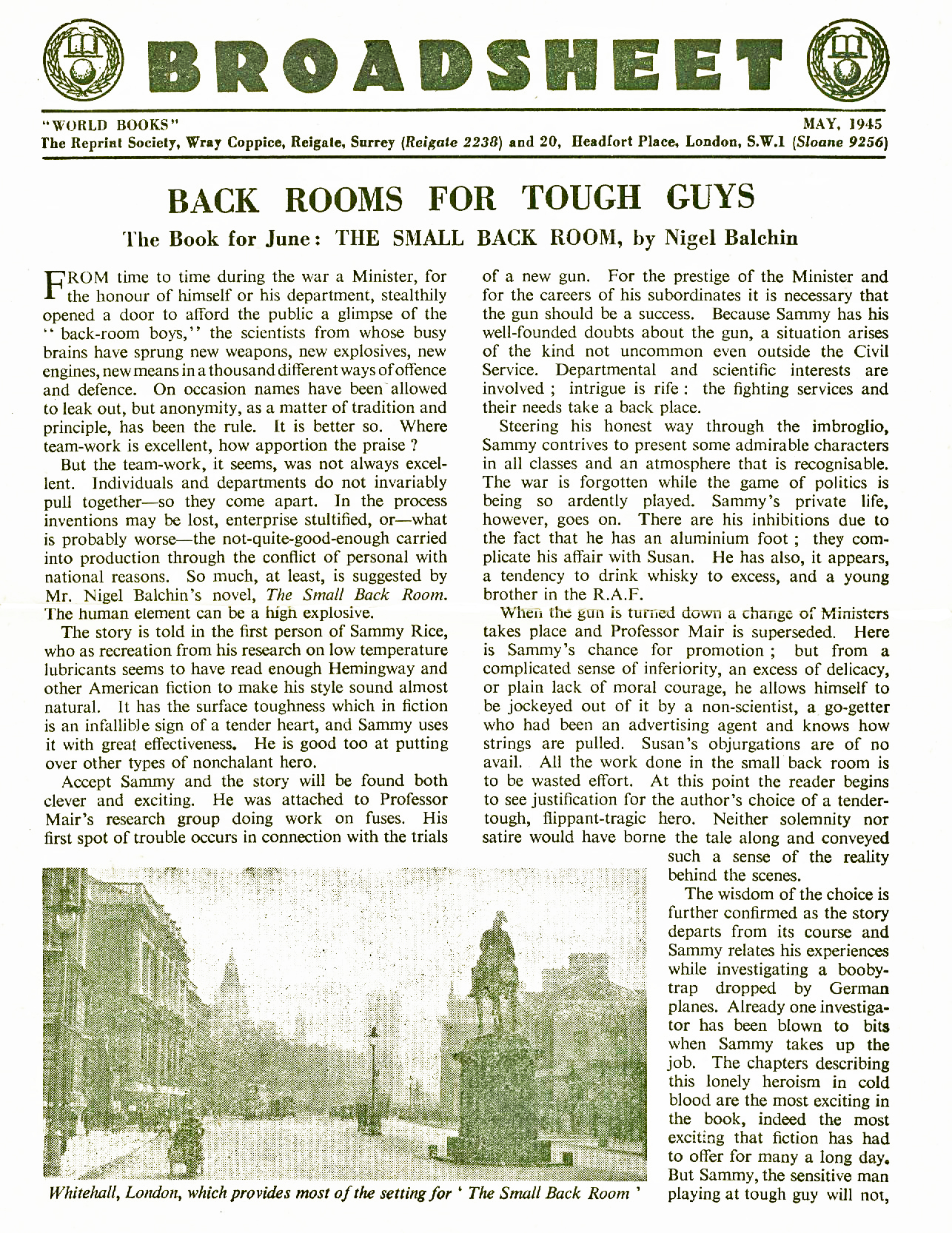 Broadsheet - Wrtay Coppice 'World Books'  1945